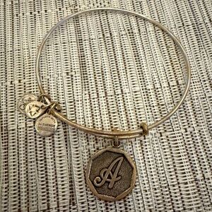 Alex and Ani 2013 Silver “A” Initial Charm Bangle Bracelet